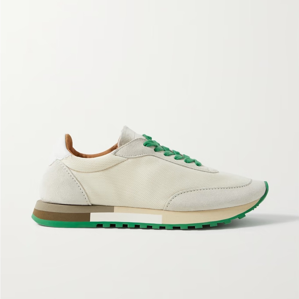 THE ROW Owen color-block mesh and suede sneakers